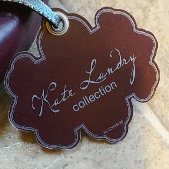 Kate Landry Large Purple and Teal Leather Clutch - Picture 2 of 3